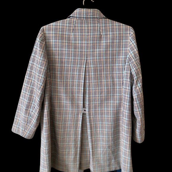 Talbots Plaid Checkered Mac Coat - Size 16 - Picture 6 of 6